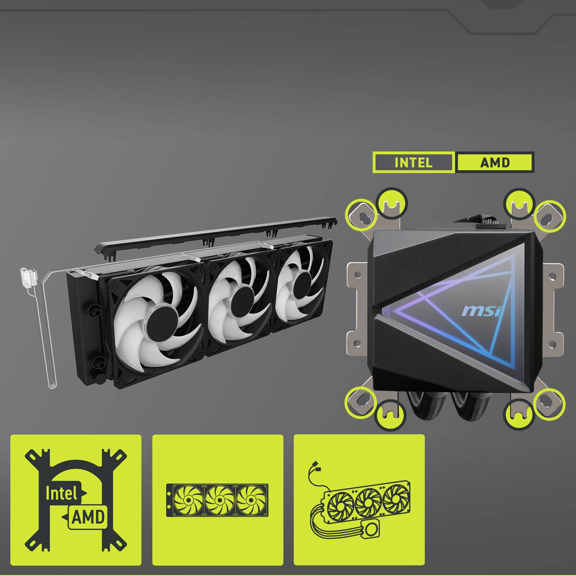 MSI MAG CoreLiquid I360 Black - AIO ARGB CPU Liquid Cooler